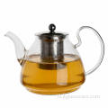 Handgemaakte theepot van borosilicaatglas om thee te koken